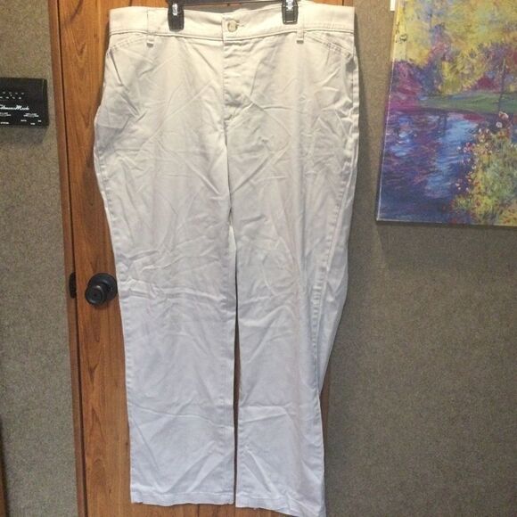 Chaps Ralph Loren White Cropped Slacks Sz 14 - Picture 4 of 11